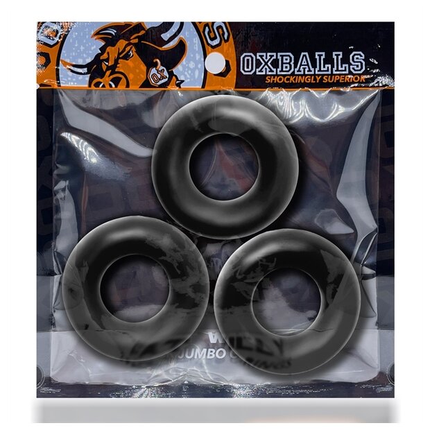 Oxballs FAT WILLY 3-pack Cockrings Penisringe Schwarz ⌀ 5,1 cm