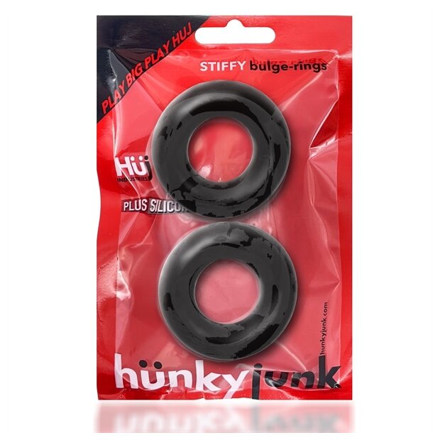 Oxballs STIFFY 2-pack Bulge Cockrings - Tar Ice