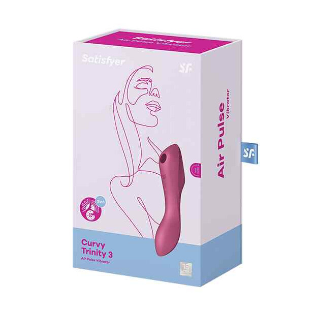 Satisfyer Curvy Trinity 3 Insertable Air Pulse Vibrator Red