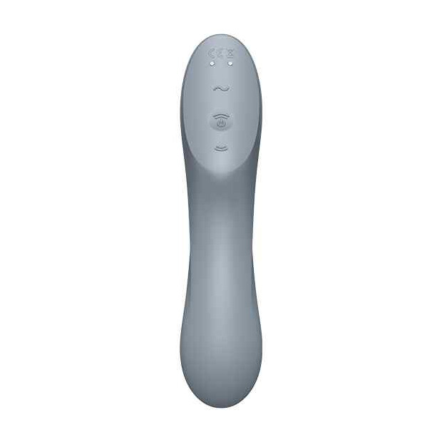 Satisfyer Curvy Trinity 3 Insertable Air Pulse Vibrator Blue Grey