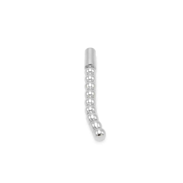 Solid Penis Plug Beaded Curved 8 mm