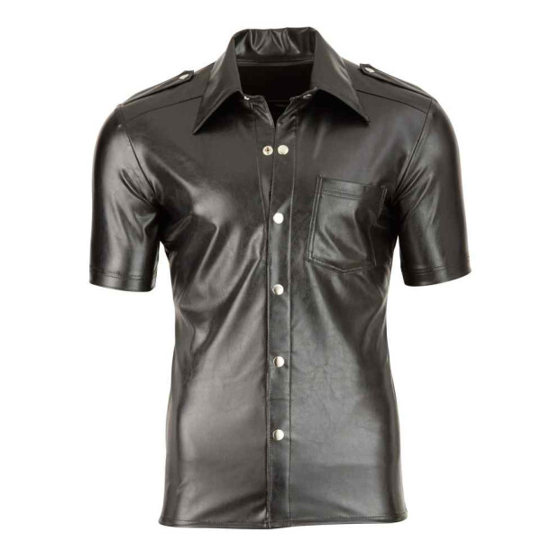Lederimitat Herren Hemd S - 2XL