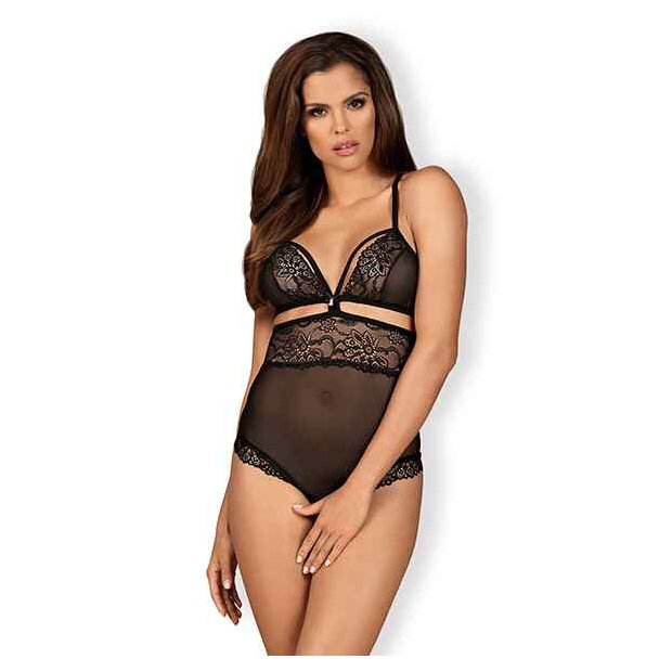 Obsessive Teddy Open Crotch Black S/M - L/XL