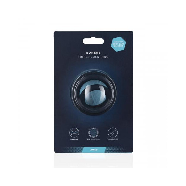 Boners Triple Ring Penisring Schwarz ⌀ 5 cm