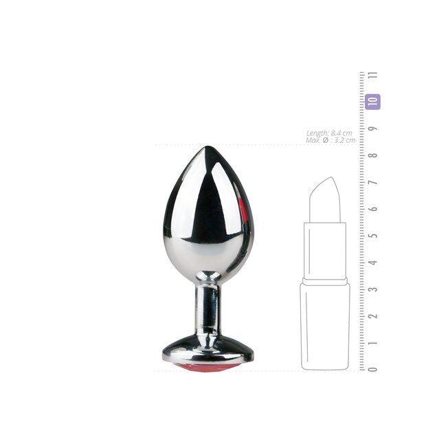 Metal Butt Plug No. 2 Silver/Pink