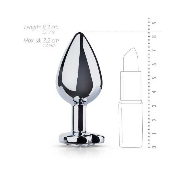 Metal Butt Plug No. 7 Silver/Clear