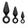 Black Buttplugs With Pull Ring Set