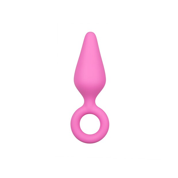 EasyToys Pink Buttplugs With Pull Ring Set Analplugs Pink 3 Teilig
