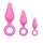 EasyToys Pink Buttplugs With Pull Ring Set Analplugs Pink 3 Teilig