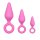 Pink Buttplugs With Pull Ring Set