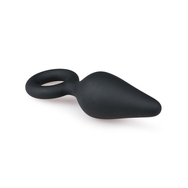 EasyToys Black Buttplug With Pull Ring Medium Analplug Schwarz ⌀ 3,5 cm