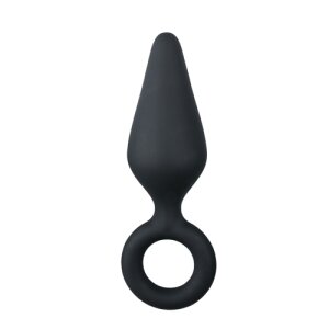 EasyToys Black Buttplug With Pull Ring Medium Analplug...