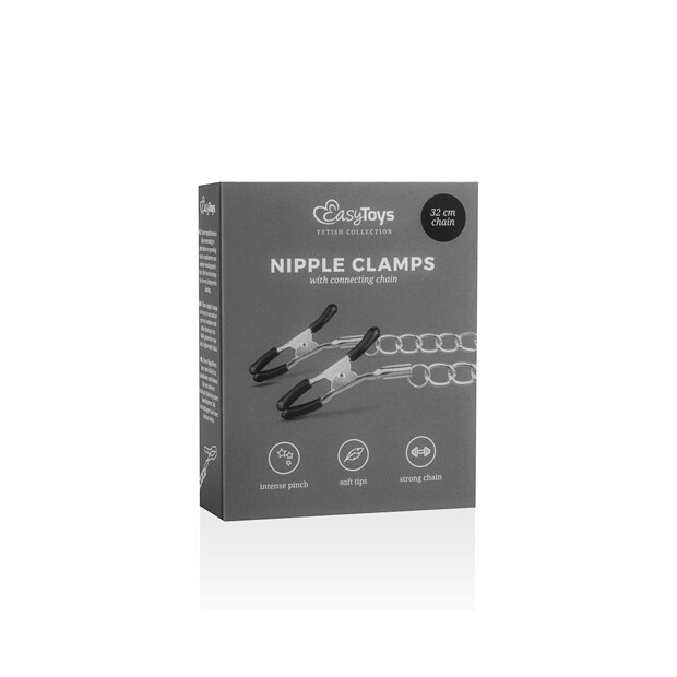 EasyToys Classic Nipple Clamps Nippelklemmen Schwarz Silber