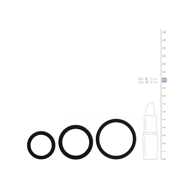 Three Size Cockring Set Black