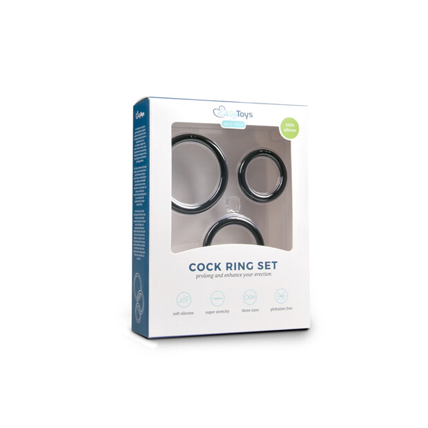 Three Size Cockring Set Black