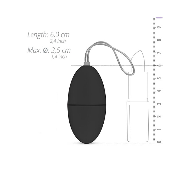EasyToys Remote Control Vibrating Egg Vibro-Ei Schwarz 7 cm ⌀ 3,5 cm