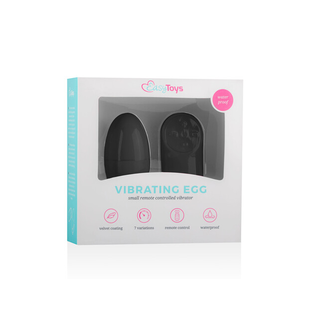 EasyToys Remote Control Vibrating Egg Vibro-Ei Schwarz 7 cm ⌀ 3,5 cm