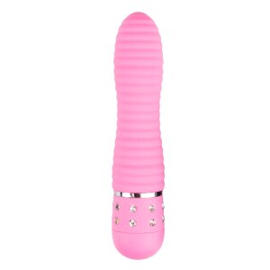 EasyToys Mini Vibrator Ribbed Vibrator Pink 11,4 cm