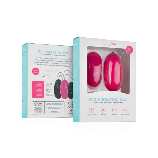 XL Vibrating Egg With Remote Control Pink