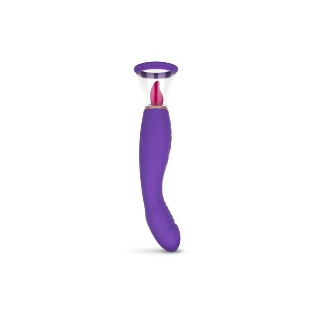 Pleasure Pump With G-Spot Vibrator Purple