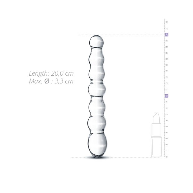 Gildo Glass Dildo Glasdildo Transparent 20 cm ⌀ 3,3 cm