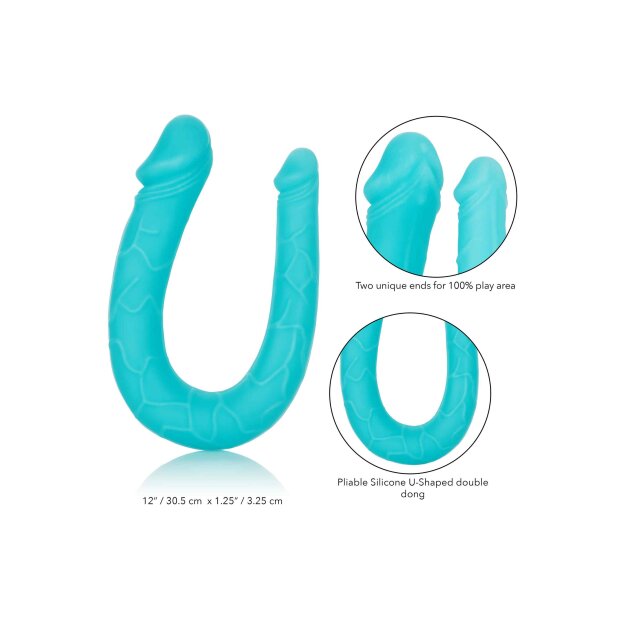 CalExotics Double Dong AC-DC Doppeldildo Türkis 30,5 cm ⌀ 3,0 cm