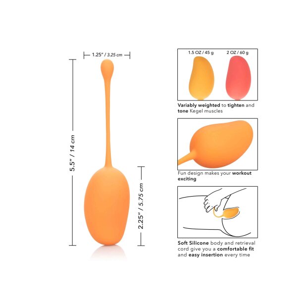 CalExotics Kegel Training Set Mango Liebeskegel Mehrfarbig ⌀ 3,25 cm 3 Teilig