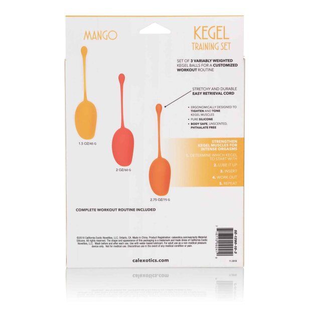 CalExotics Kegel Training Set Mango Liebeskegel Mehrfarbig ⌀ 3,25 cm 3 Teilig