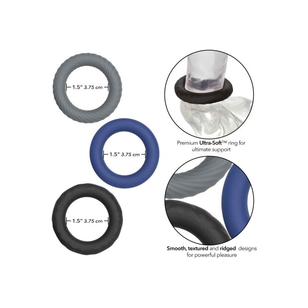 CalExotics Link Up Ultra-Soft Extreme Set Penisringe Mehrfarbig 3 Teilig
