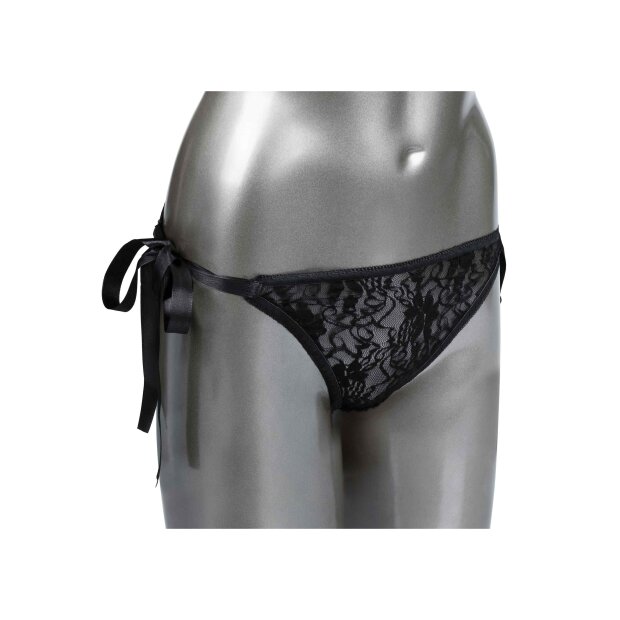 CalExotics Remote Control Lace Thong Set Vibrator Schwarz 7,5 cm ⌀ 2 cm