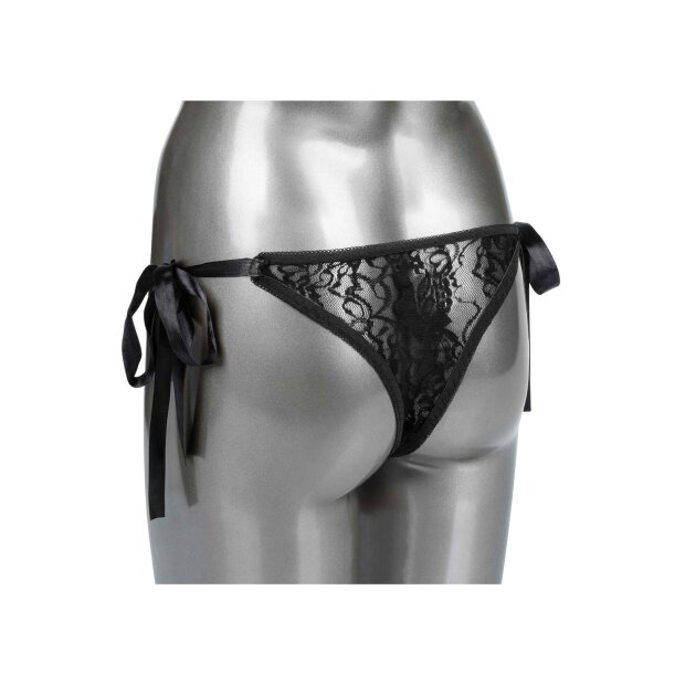 CalExotics Remote Control Lace Thong Set Vibrator Schwarz 7,5 cm ⌀ 2 cm