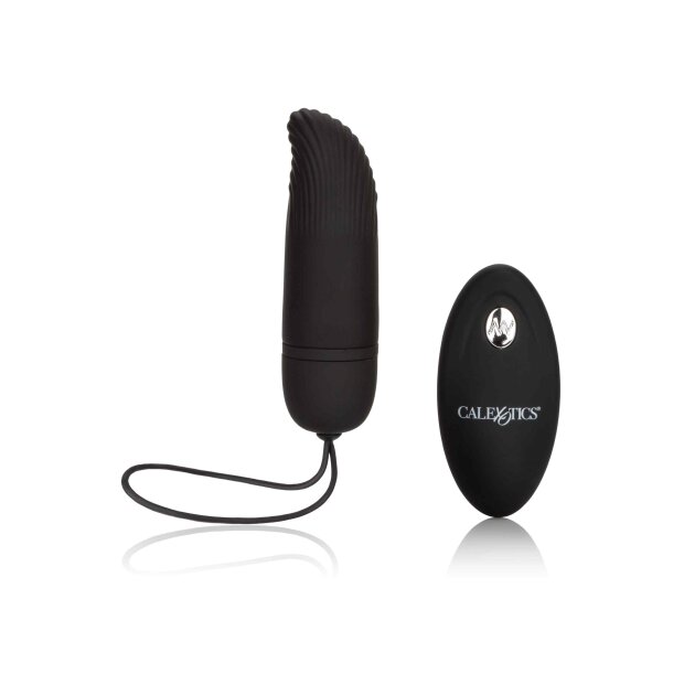 CalExotics Silicone Remote Ridged G Vibro-Ei Schwarz 9,5 cm ⌀ 2,5 cm
