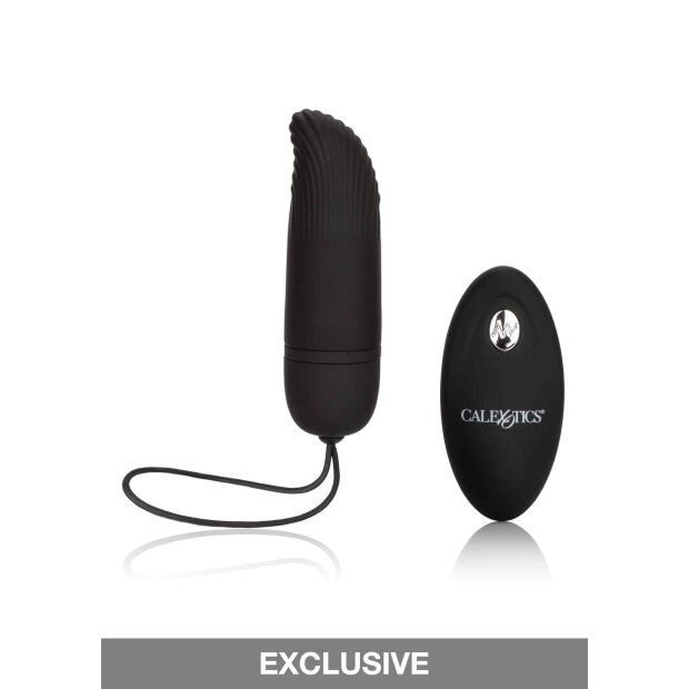 CalExotics Silicone Remote Ridged G Vibro-Ei Schwarz 9,5 cm ⌀ 2,5 cm