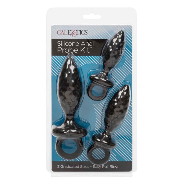 CalExotics Silicone Anal Probe Kit Anal Set Schwarz 3 Teilig