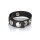 CalExotics Leather Multi-Snap Ring Black Penisring Schwarz