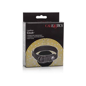 CalExotics Leather Cinch Black Penisring Schwarz