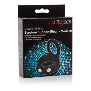 3-Snap Scrotum Ring - Medium Black