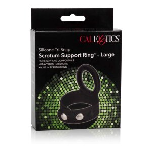 3-Snap Scrotum Ring - Large Black