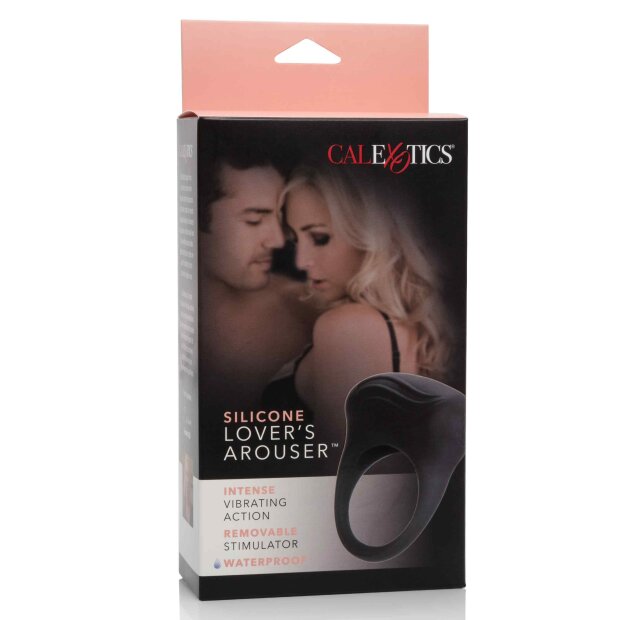 CalExotics Silicone Lovers Arouser Penisring mit Vibration Schwarz ⌀ 5 cm