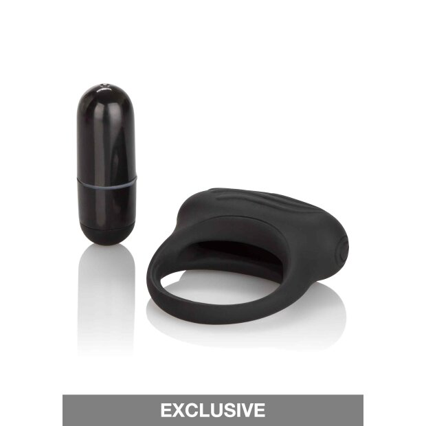 CalExotics Silicone Lovers Arouser Penisring mit Vibration Schwarz ⌀ 5 cm