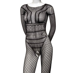 Lace Body Suit Black Queensize