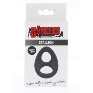 Soft Silicone Stallion C-Ring Black