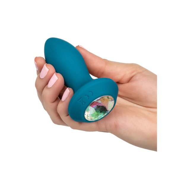 Vibrating Petite Crystal Probe Blue