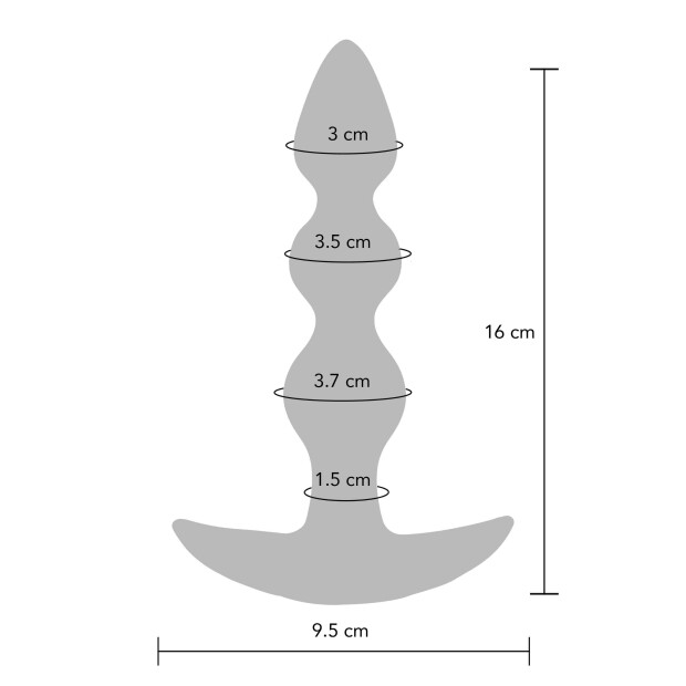 The Bold Beaded Vibrating Anal Plug Blue Metallic