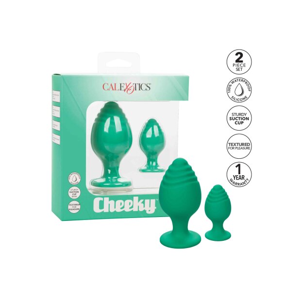 CalExotics Cheeky Buttplug Set Analplugs Grün 2 Teilig