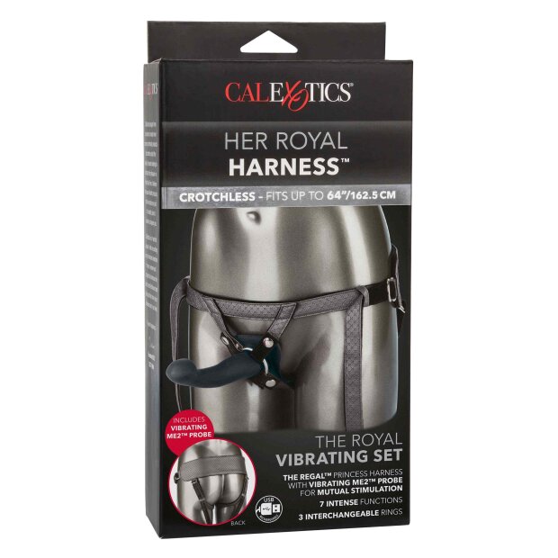 CalExotics The Royal Vibrating Set Strap-On Grau 17,75 cm ⌀ 5 cm Taille 162,5 cm