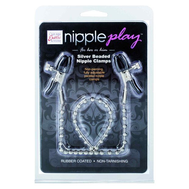 Silver Beaded Nipple Clamps Metal