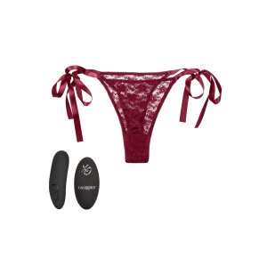 Remote Control Lace Thong Set Red