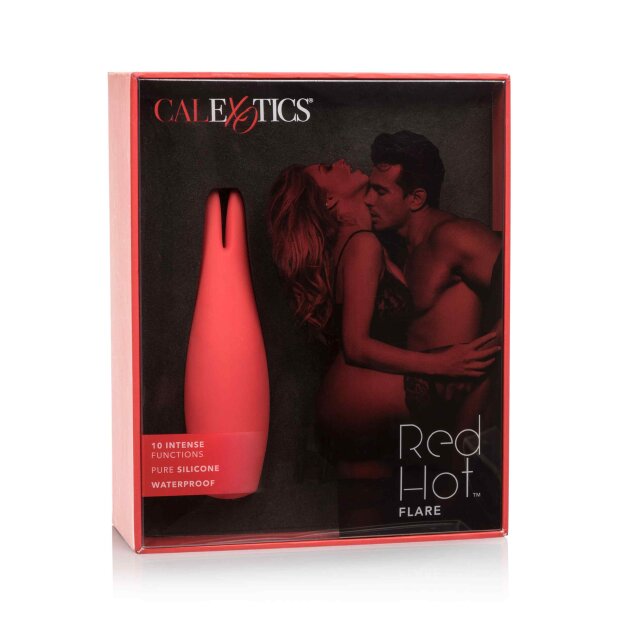 CalExotics Red Hot Flare Mini Vibrator Rot 11,5 cm ⌀ 3,25 cm