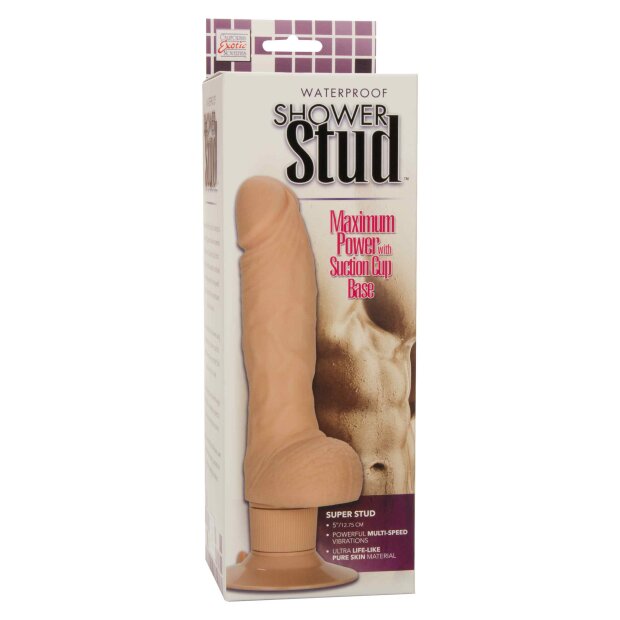 CalExotics Shower Stud Super Stud Vibrator Beige 12,75 cm ⌀ 4,5 cm